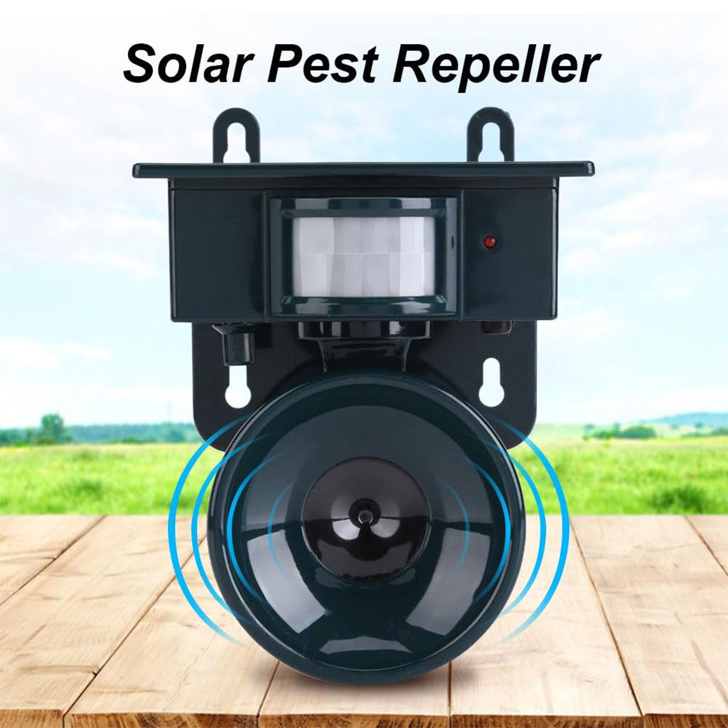 Répulsif solaire sonique pour animaux et oiseaux avec détecteur de mouvement – جهاز طارد للحيونات والطيور