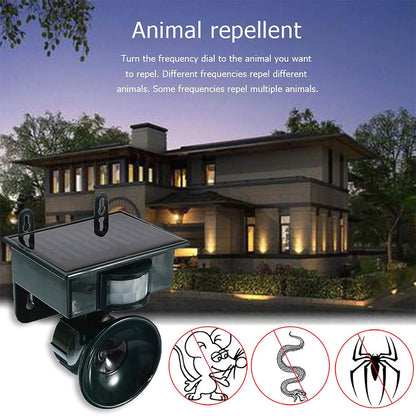 Répulsif solaire sonique pour animaux et oiseaux avec détecteur de mouvement – جهاز طارد للحيونات والطيور