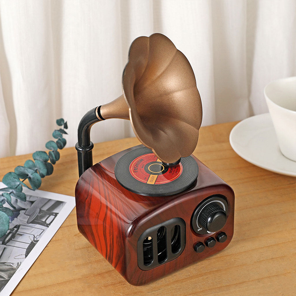 Boîte à musique rétro en bois, phonographe pour maison, Table classique
