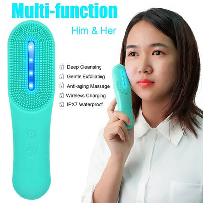 Appareil de Soin du Visage en Silicone nettoie les pores et les points noirs – فرشاة تنظيف الوجه بخاصية الإهتزاز