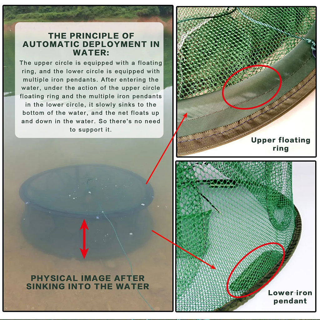 Piège de Pêche Poissons Rond 20 Trous pliable et portable 70cm – شبكة صيد الأسماك