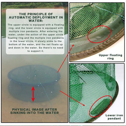 Piège de Pêche Poissons Rond 20 Trous pliable et portable 70cm – شبكة صيد الأسماك