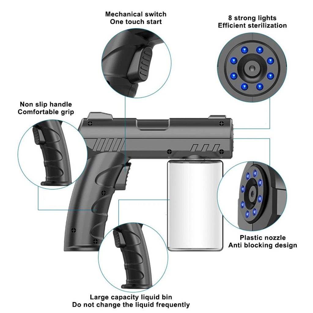 Pistolet pulvérisateur de désinfection sans fil 280 ml rechargeable par USB – جهاز تنظيف وتعقيم