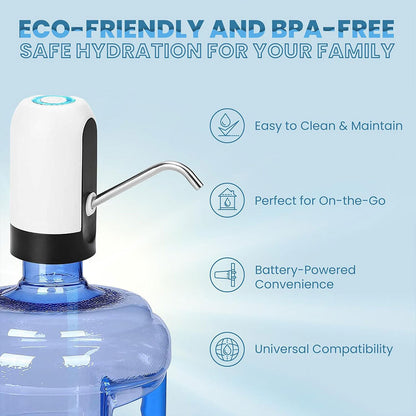 Pompe à bouteille d’eau, distributeur d’eau universel de 5 gallons rechargeable