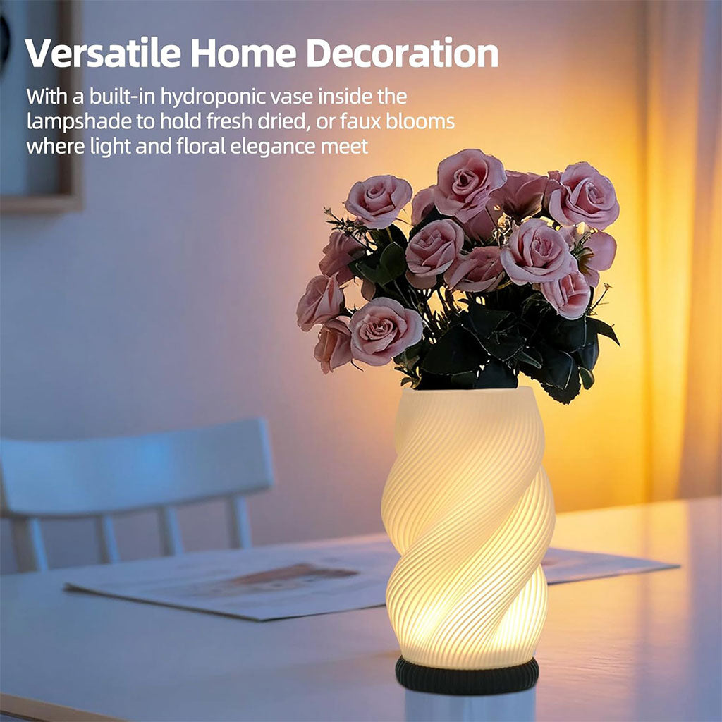 Lampe de chevet et vase lumineux avec 3 couleurs et 9 niveaux de luminosité réglables – مصباح ديكور داخلي