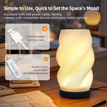 Lampe de chevet et vase lumineux avec 3 couleurs et 9 niveaux de luminosité réglables – مصباح ديكور داخلي