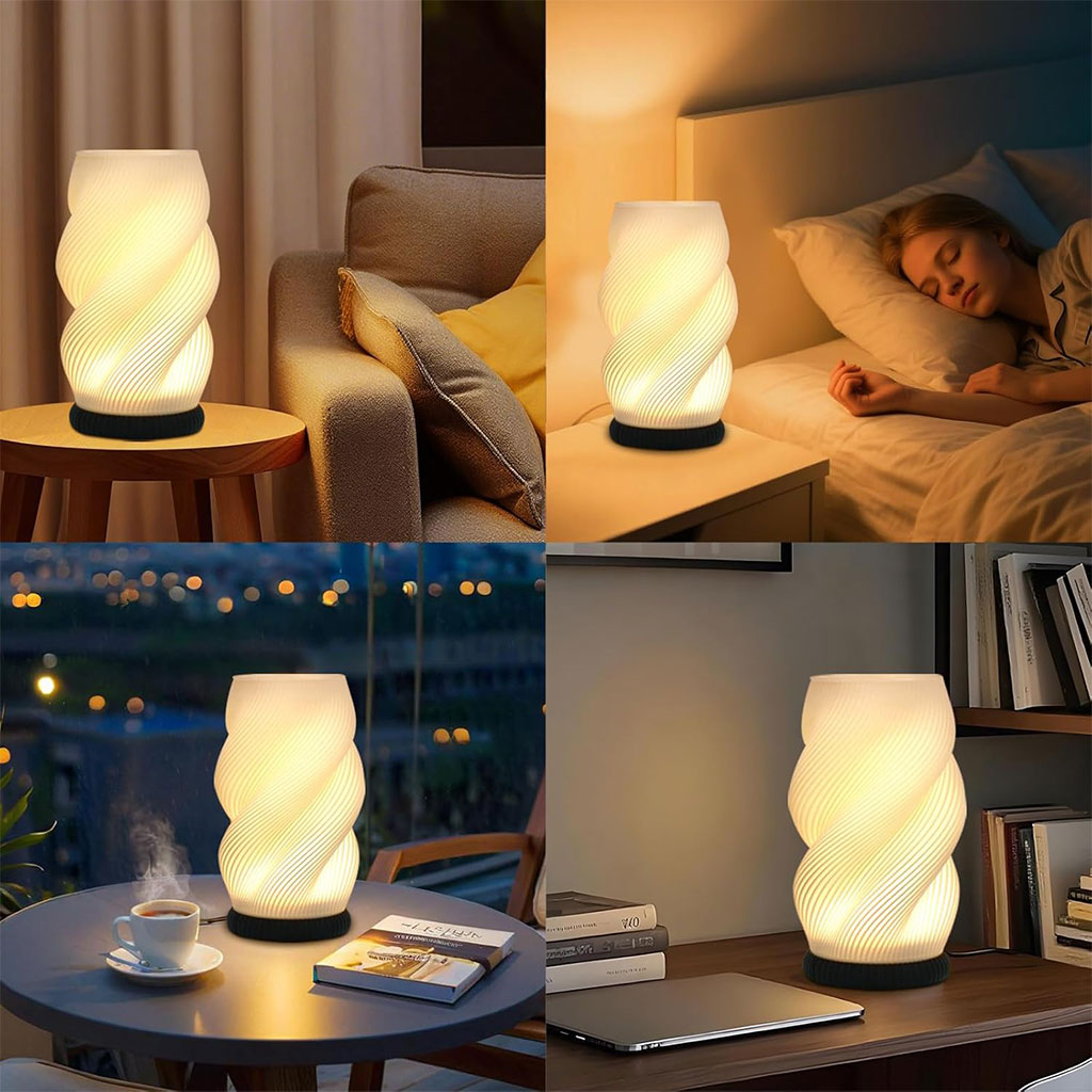 Lampe de chevet et vase lumineux avec 3 couleurs et 9 niveaux de luminosité réglables – مصباح ديكور داخلي