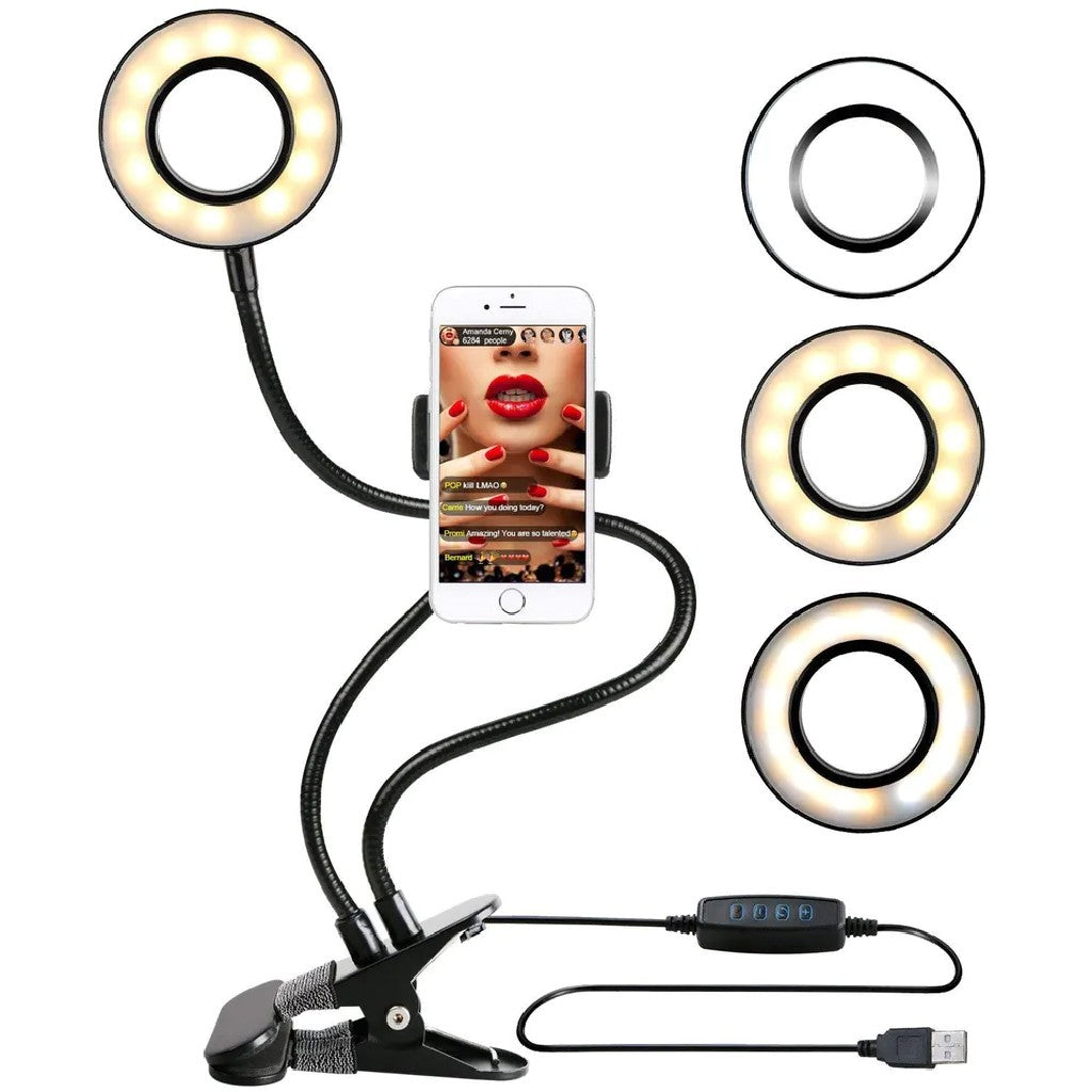 Studio Professional Live Stream Selfie Light Set – عدة التصوير الإحترافيةمع حلقة ضوئية تنزوت