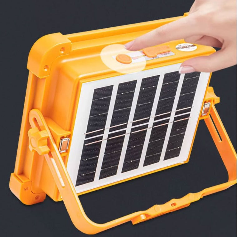 Projecteur LED Solaire Rechargeable 4000 mAh 10000 Lumens avec Kit Outils – مصباح بالطاقة الشمسية وعلبة أدوات مهنية 2في1