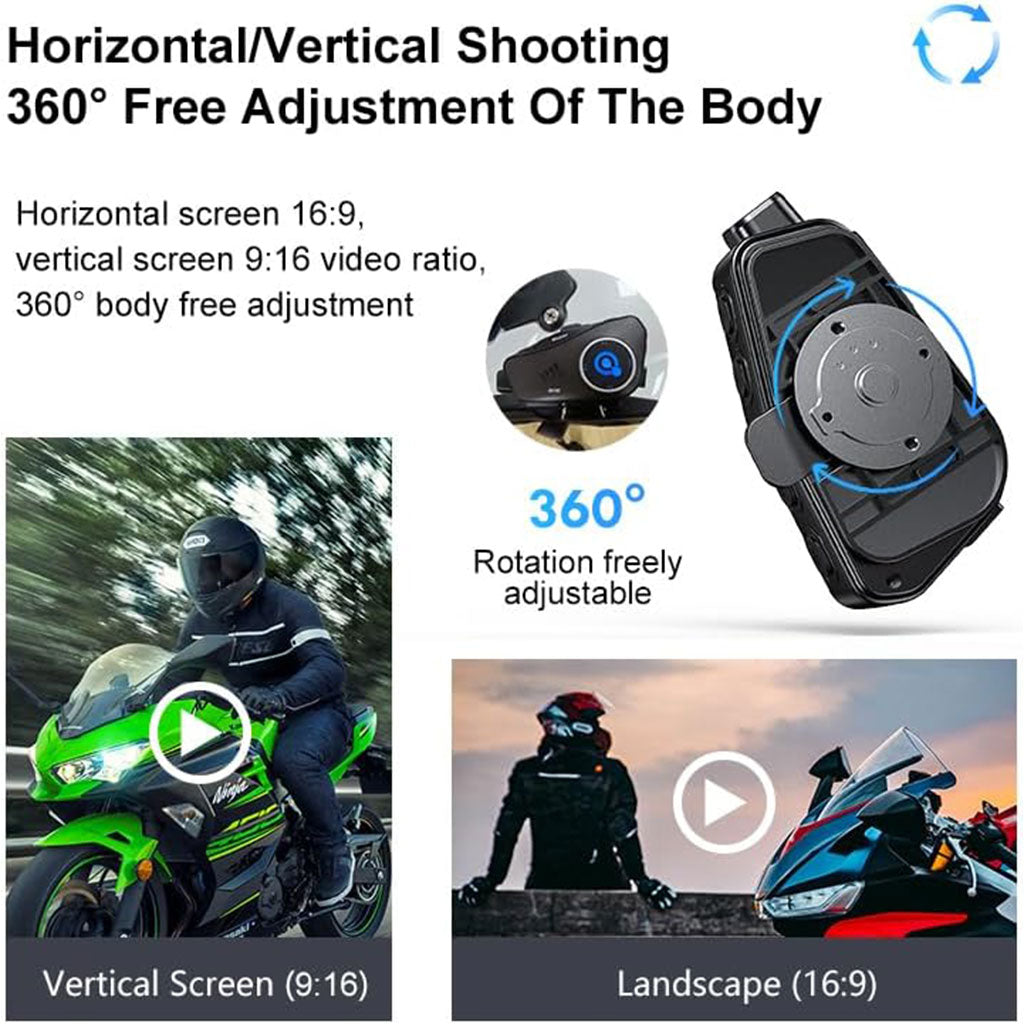 Oreillette Bluetooth pour Casque Moto avec Camera Full HD App Control – سماعات سائقي دراجة النارية مع كاميرة مدمجة