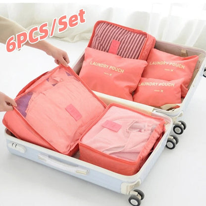 Ensemble de 6 Pcs Sacs de rangement Cube de voyage laundry Pouch تنزوت