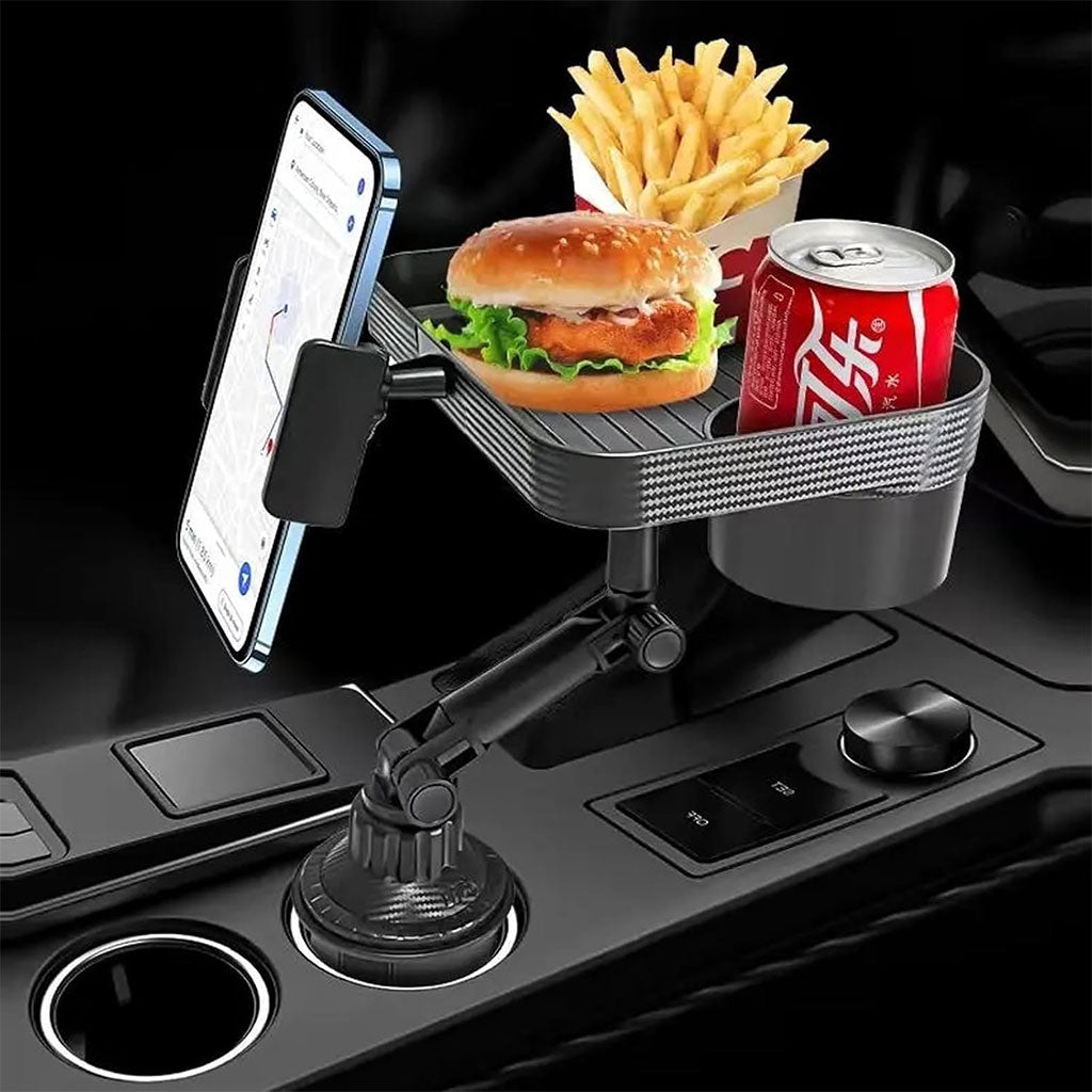 Plateau et Porte-Gobelet avec Support Téléphone pour Voiture – حامل مأكولات ومشروبات مع موضع للهاتف