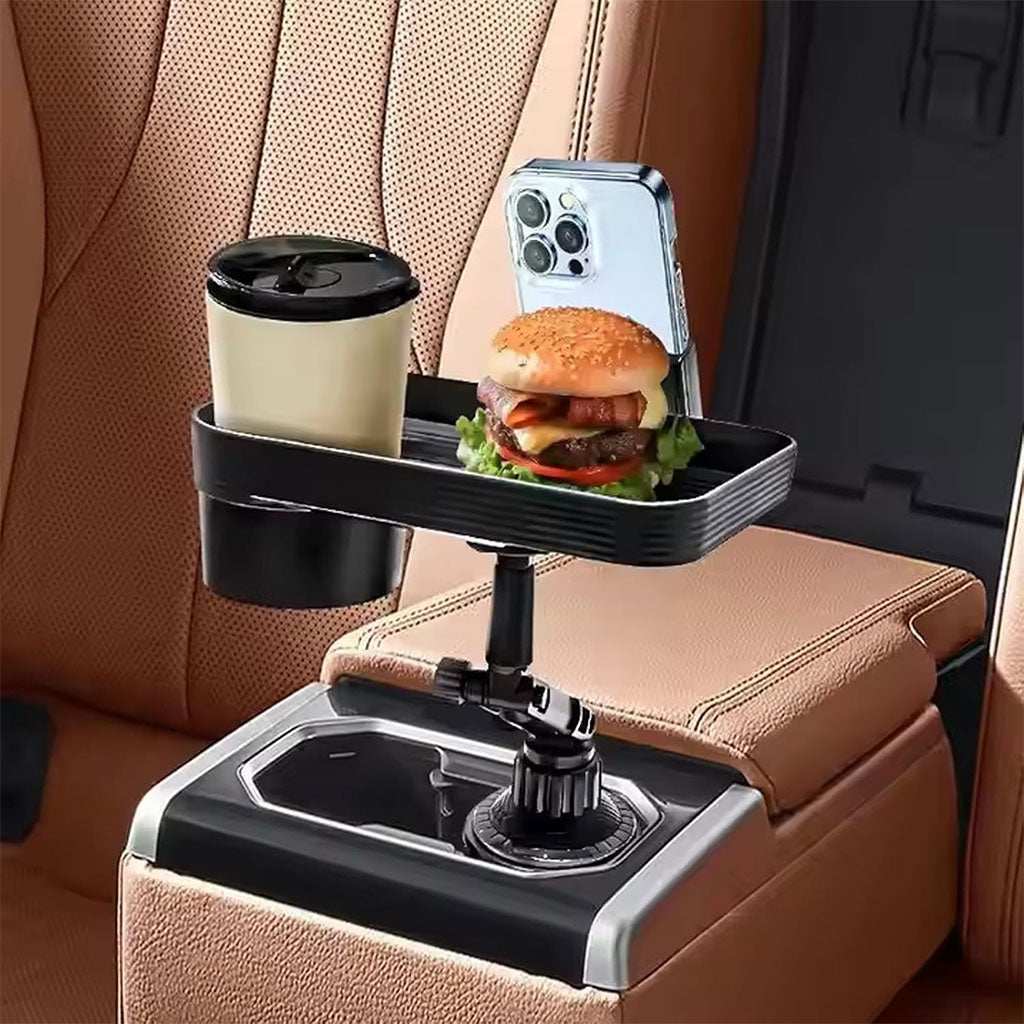 Plateau et Porte-Gobelet avec Support Téléphone pour Voiture – حامل مأكولات ومشروبات مع موضع للهاتف