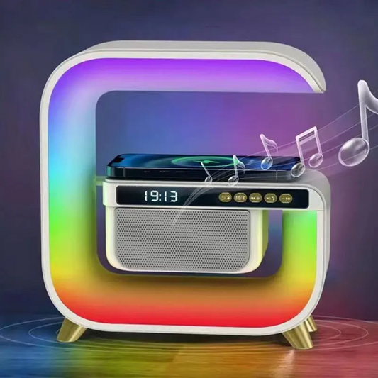 Réveil intelligente RGB type Big G Wireless Charger / Speaker Bluetooth 5.0 - منبه ذكي و شاحن لاسلكي ومكبر صوت بلوتوث XM-G3 - تنزوت