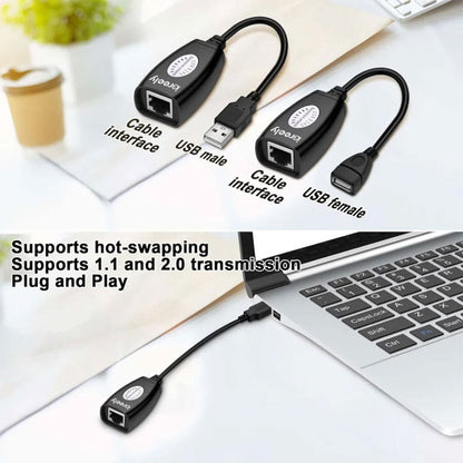 Rallonge de câble USB sur RJ45 2Pcs Longueur jusqu’à 150 m