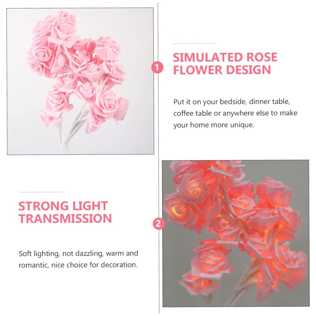 Lampe de Table fleur avec LED – مصباح طاولة زهور