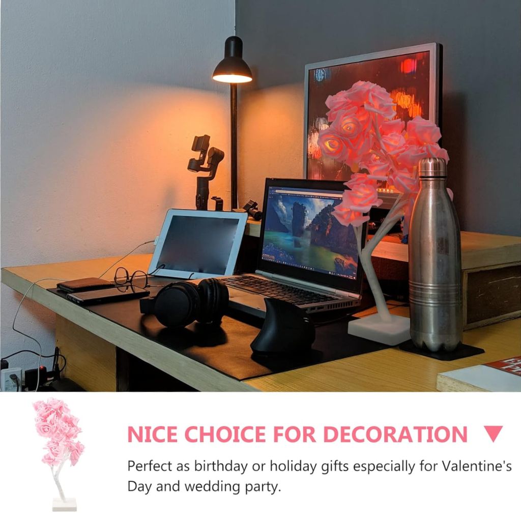 Lampe de Table fleur avec LED – مصباح طاولة زهور