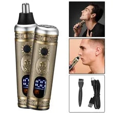 Ensemble de rasoir électrique pour hommes, tondeuse pour barbe et nez, chargeur USB, avec écran LCD