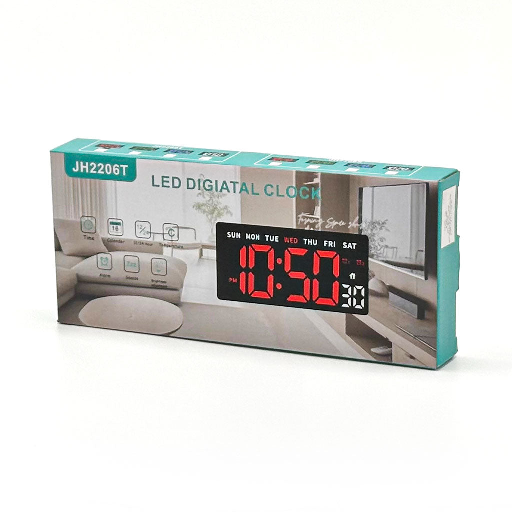 Horloge Murale Arabic Numérique LED avec Jour et Date – ساعة رقمية بالعربية مع اليوم والتاريخ