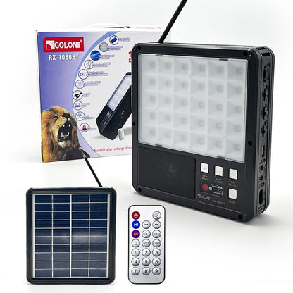 Kit d’Éclairage Solaire avec Haut Parleur Bluetooth RX-1066BT – طقم إنارة بالطاقة الشمسية - تنزوت