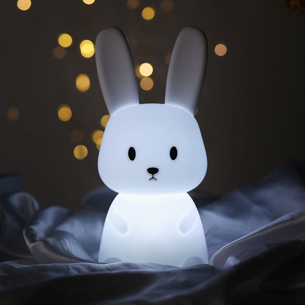 Veilleuse LED en forme de Lapin en siliconé pour enfants, avec capteur tactile