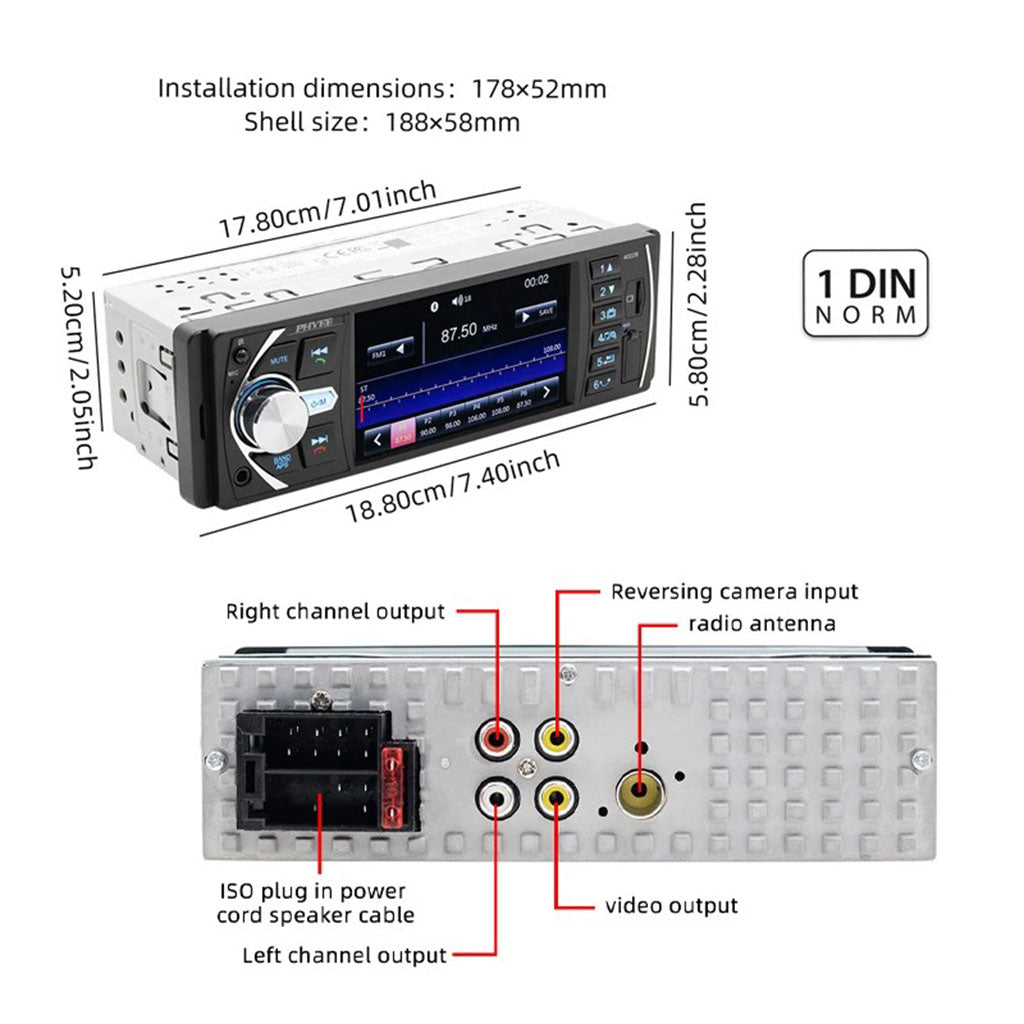 Autoradio MP5 4.1 Pouces FM Radio Ecran HD 4026UM – مشغل راديو السيارات