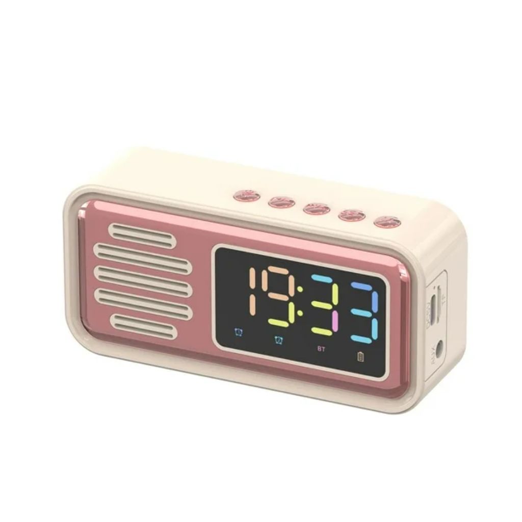 Réveil Bluetooth Rétro avec Haut-Parleur et Fonction IPX5 – ساعة منبه بلوتوث مع مكبر صوت