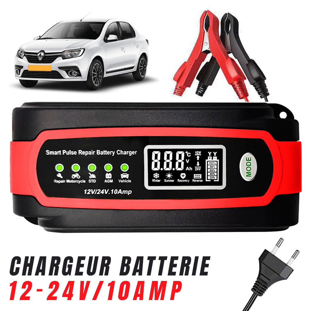Chargeur de batterie voiture automatique intelligent 12-12v.10Amp – شاحن بطارية للسيارات - تنزوت