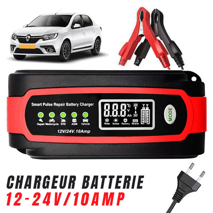Chargeur de batterie voiture automatique intelligent 12-12v.10Amp – شاحن بطارية للسيارات - تنزوت