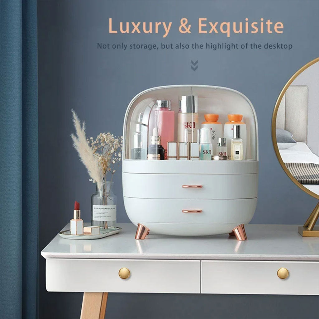 Boîte de rangement de maquillage, présentoir de rangement de cosmétiques avec tiroir