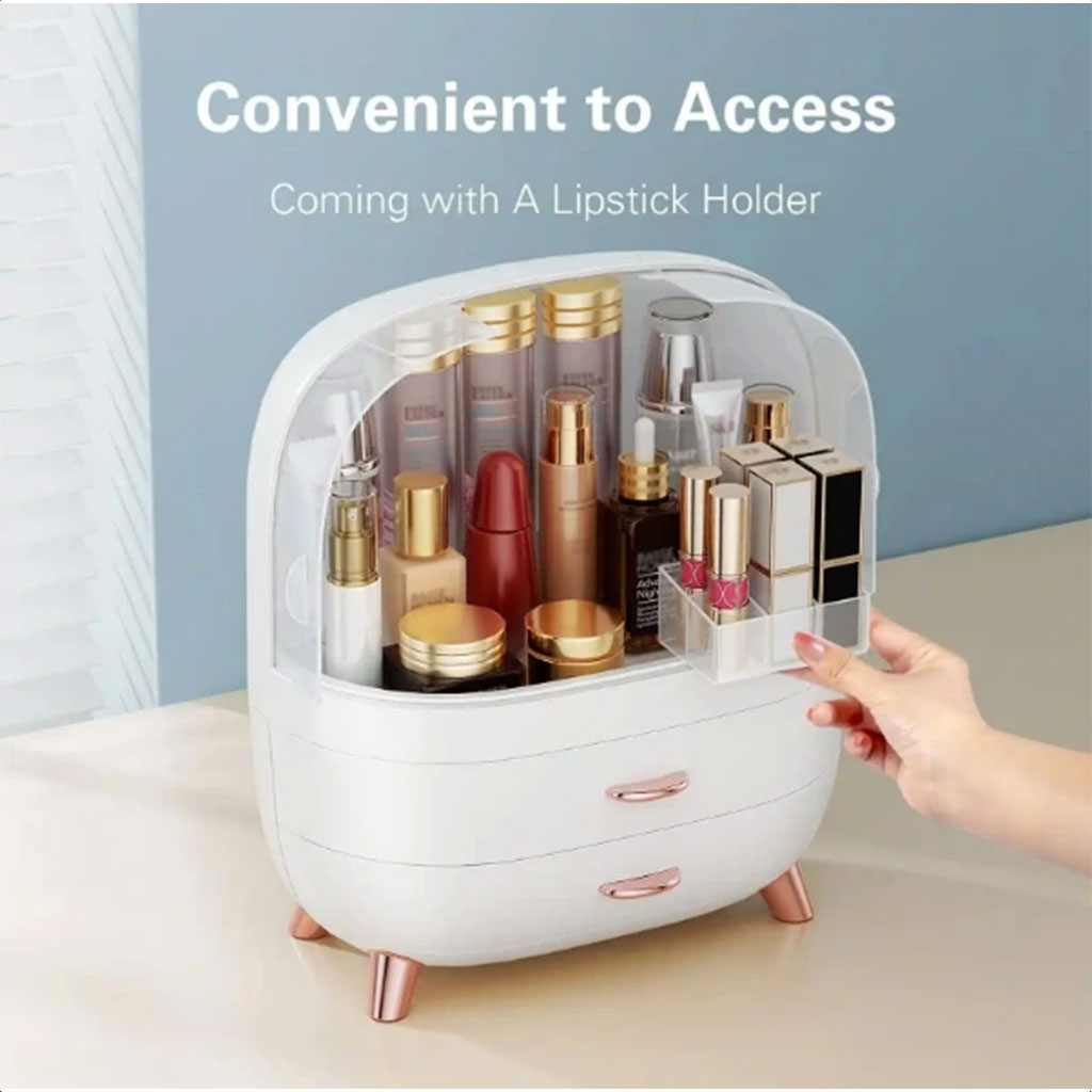 Boîte de rangement de maquillage, présentoir de rangement de cosmétiques avec tiroir