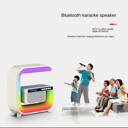 Réveil intelligente RGB type Big G Wireless Charger / Speaker Bluetooth 5.0 - منبه ذكي و شاحن لاسلكي ومكبر صوت بلوتوث XM-G3