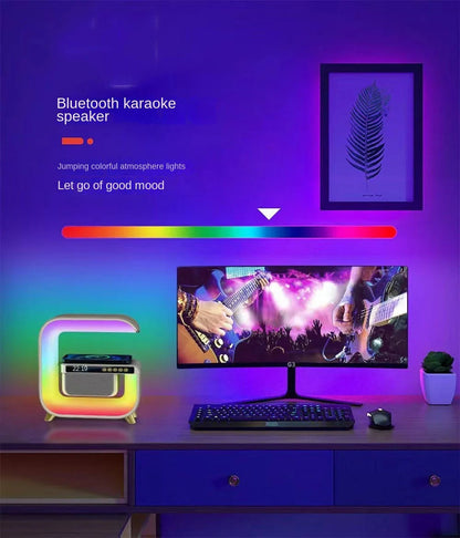 Réveil intelligente RGB type Big G Wireless Charger / Speaker Bluetooth 5.0 - منبه ذكي و شاحن لاسلكي ومكبر صوت بلوتوث XM-G3