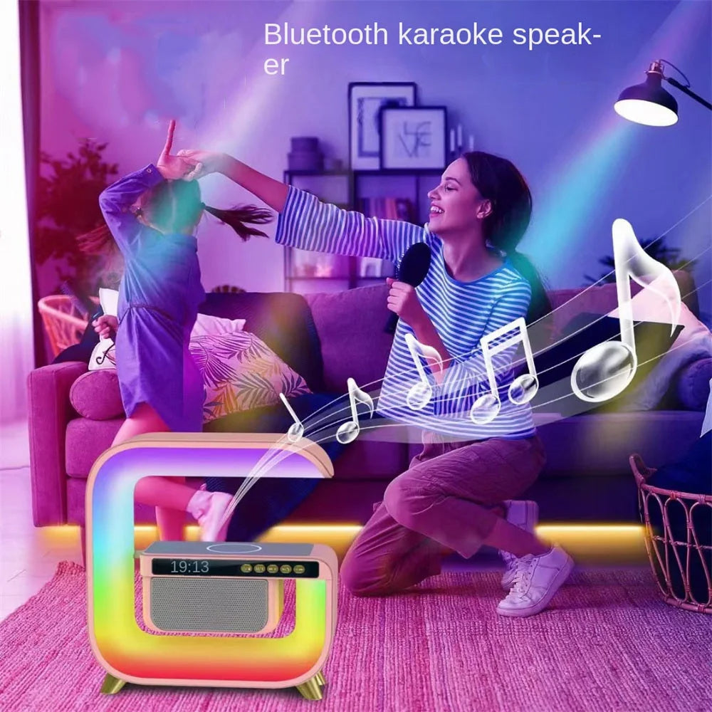 Réveil intelligente RGB type Big G Wireless Charger / Speaker Bluetooth 5.0 - منبه ذكي و شاحن لاسلكي ومكبر صوت بلوتوث XM-G3