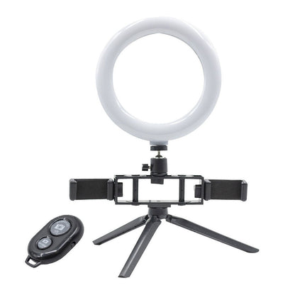 Anneau Selfie LED 20 cm avec 2 Supports Smartphone et 3 Modes d’éclairage