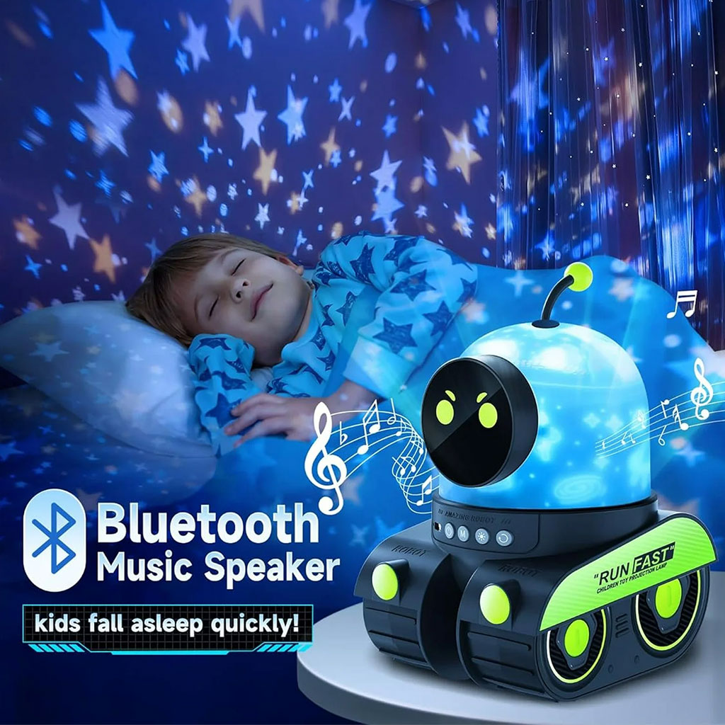 Projecteur d’étoiles rotatif pour enfants 12 films + musique Bluetooth – جهاز عرض النجوم مع مكبر صوت