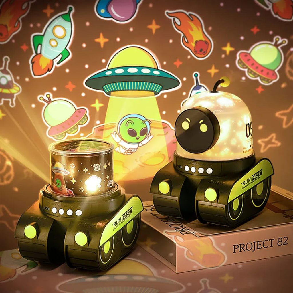 Projecteur d’étoiles rotatif pour enfants 12 films + musique Bluetooth – جهاز عرض النجوم مع مكبر صوت