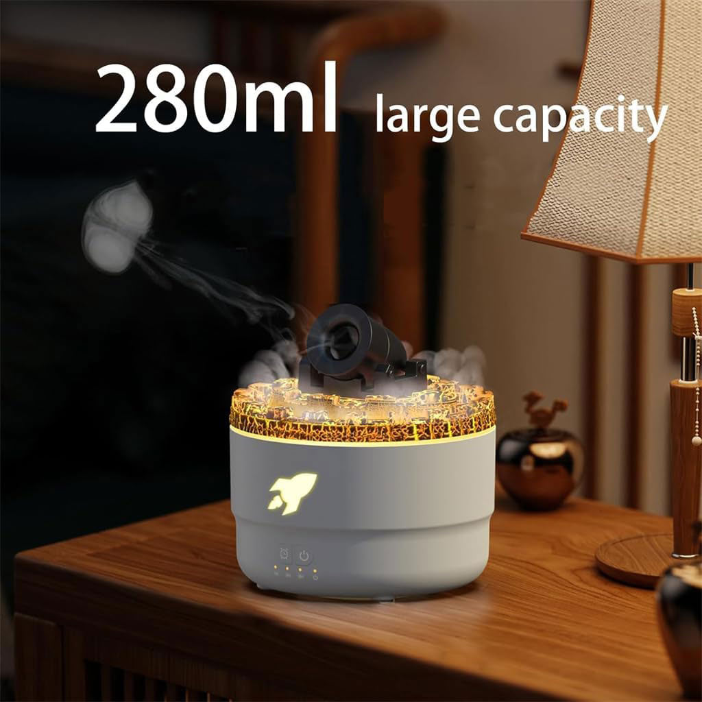 Humidificateur d’arôme à canon avec lumières LED colorées – معطر جو يضفي ديكور رائع في منزلك