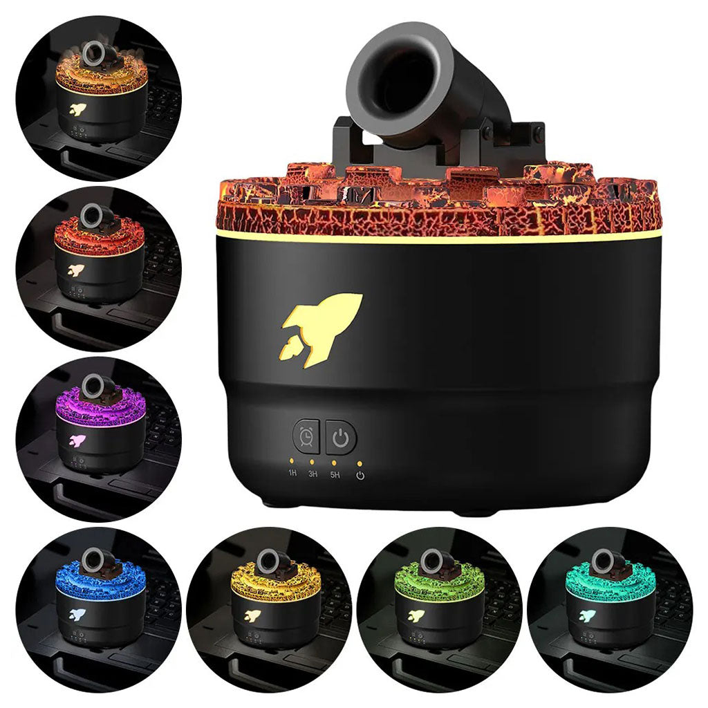 Humidificateur d’arôme à canon avec lumières LED colorées – معطر جو يضفي ديكور رائع في منزلك
