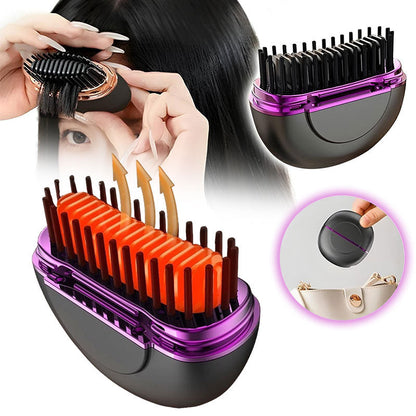 Mini Brosse à lisser électrique sans fil avec 3 réglages de chaleur – مشط حراري حجم صغير ومحمول تنزوت
