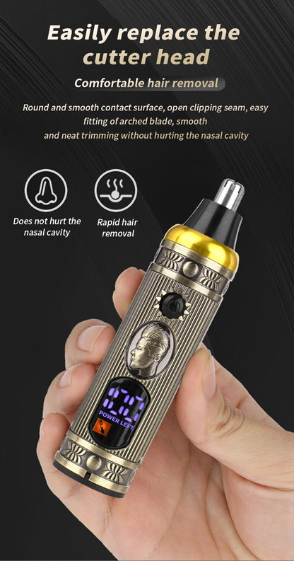 Ensemble de rasoir électrique pour hommes, tondeuse pour barbe et nez, chargeur USB, avec écran LCD