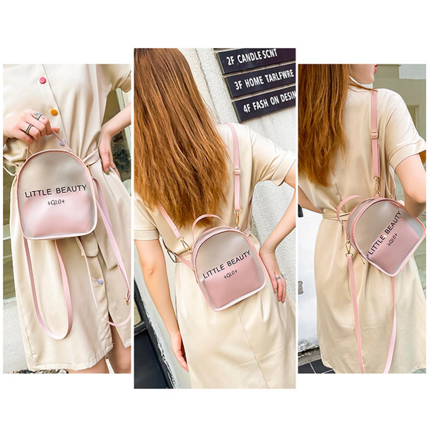 Sac à dos transparent Top avec pochette intérieure 2en1 tendence 2023