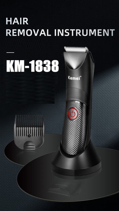 Kemei Tondeuse Sans Fil lavable pour l'aine et le corps pour hommes et femmes KM-1838