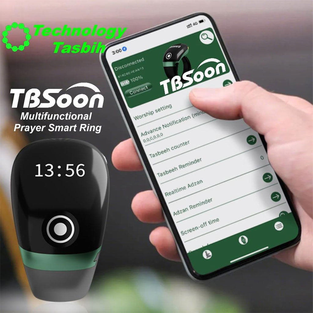 Bague Compteur Digital de Tasbih avec Affichage OLED Étanche – خاتم تسبيح إلكتروني
