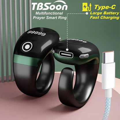 Bague Compteur Digital de Tasbih avec Affichage OLED Étanche – خاتم تسبيح إلكتروني