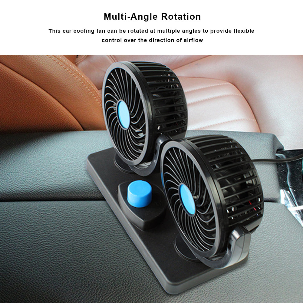 Double Ventilateur électrique pour voiture 2 vitesses rotatif à 360 degrés