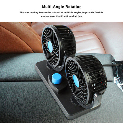 Double Ventilateur électrique pour voiture 2 vitesses rotatif à 360 degrés