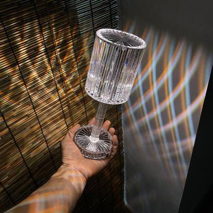 Veilleuse en cristal avec télécommande tactile USB