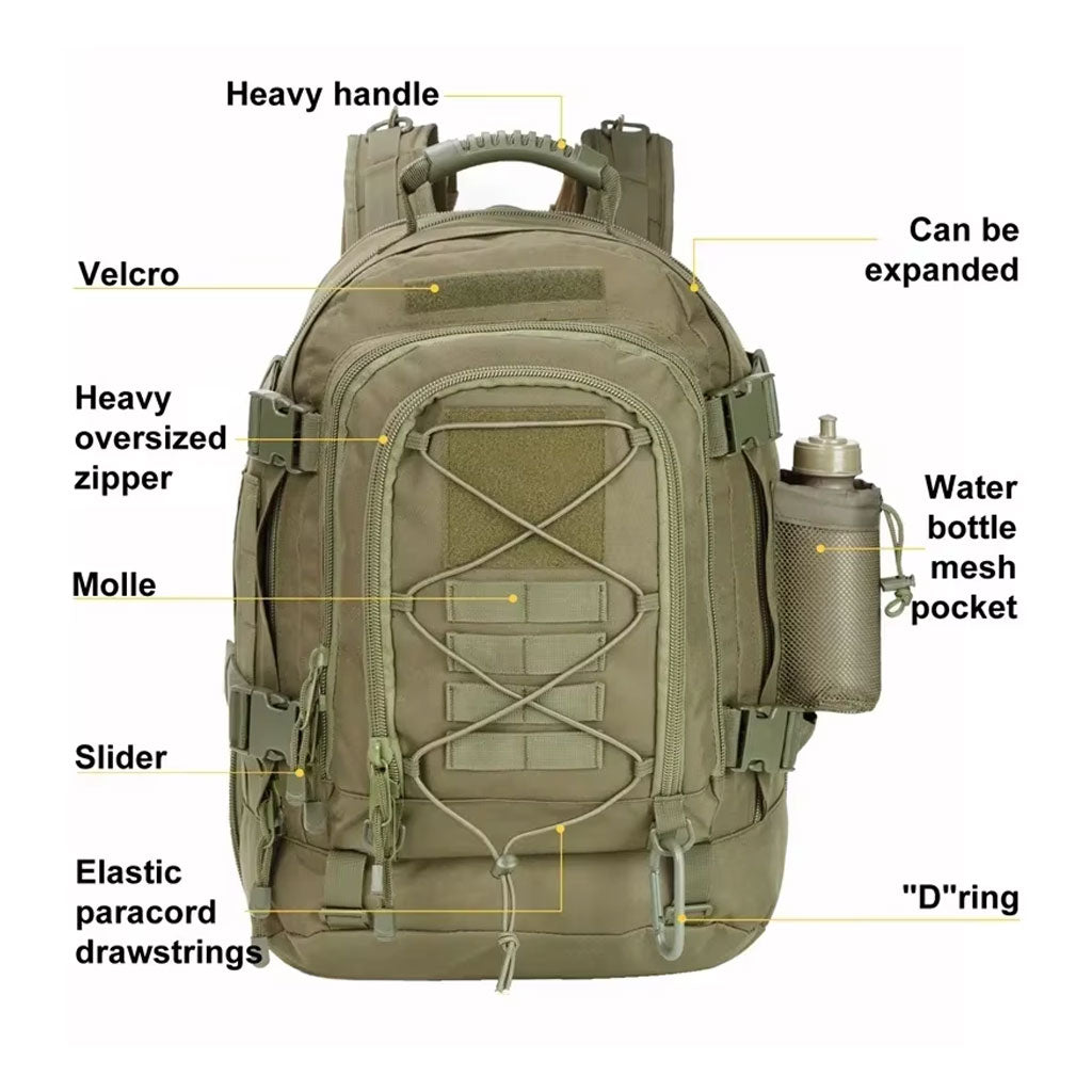 Sac à Dos de randonnée Rucksack Large Capacity 60L JRD5 + Matelas pliable Cadeau
