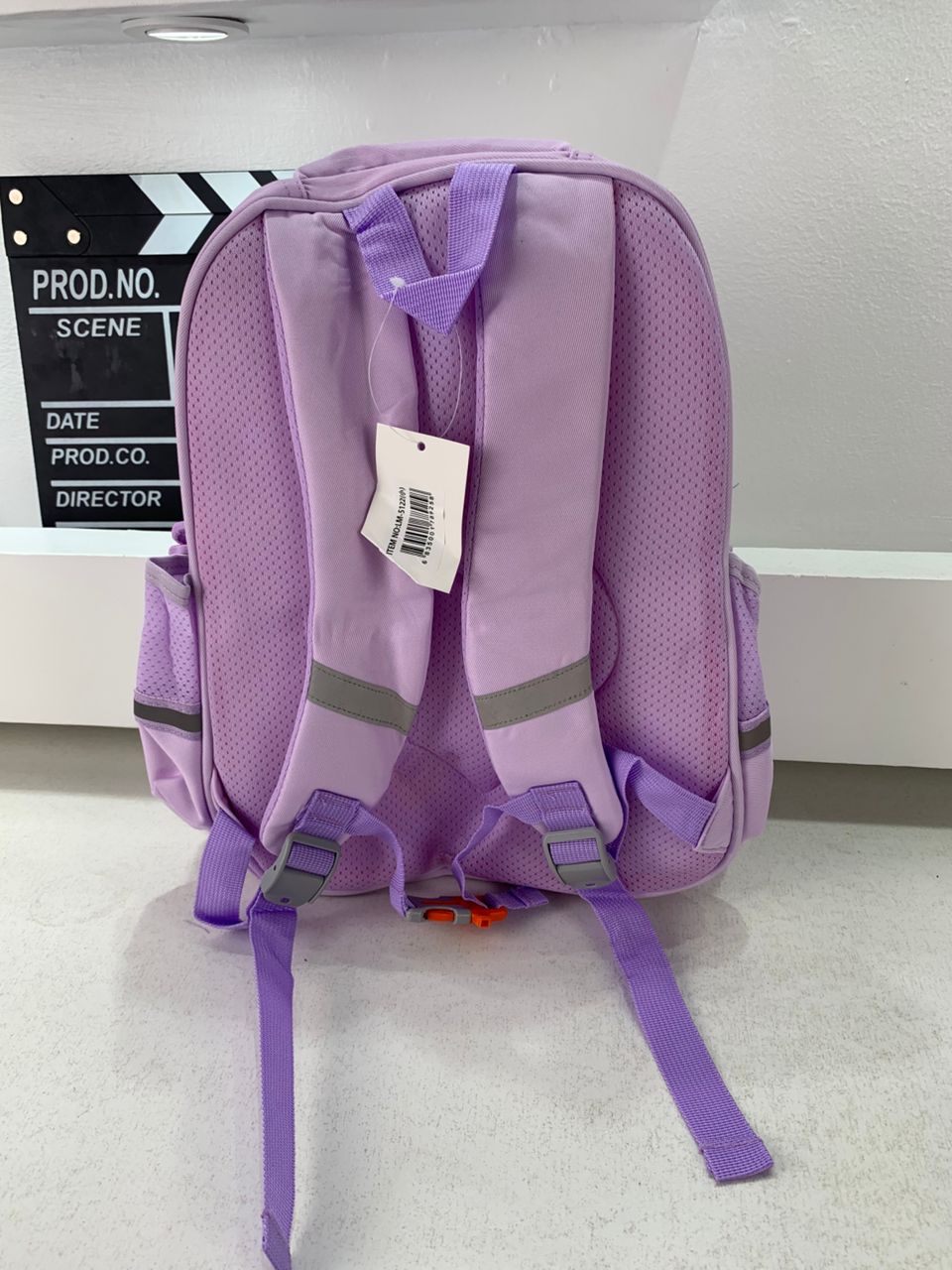 Sac à Dos Enfant Ludique avec Plusieurs Compartiment et un Peluche LM-5122 Mauve – حقيبة ظهر للأطفال بنفسجي